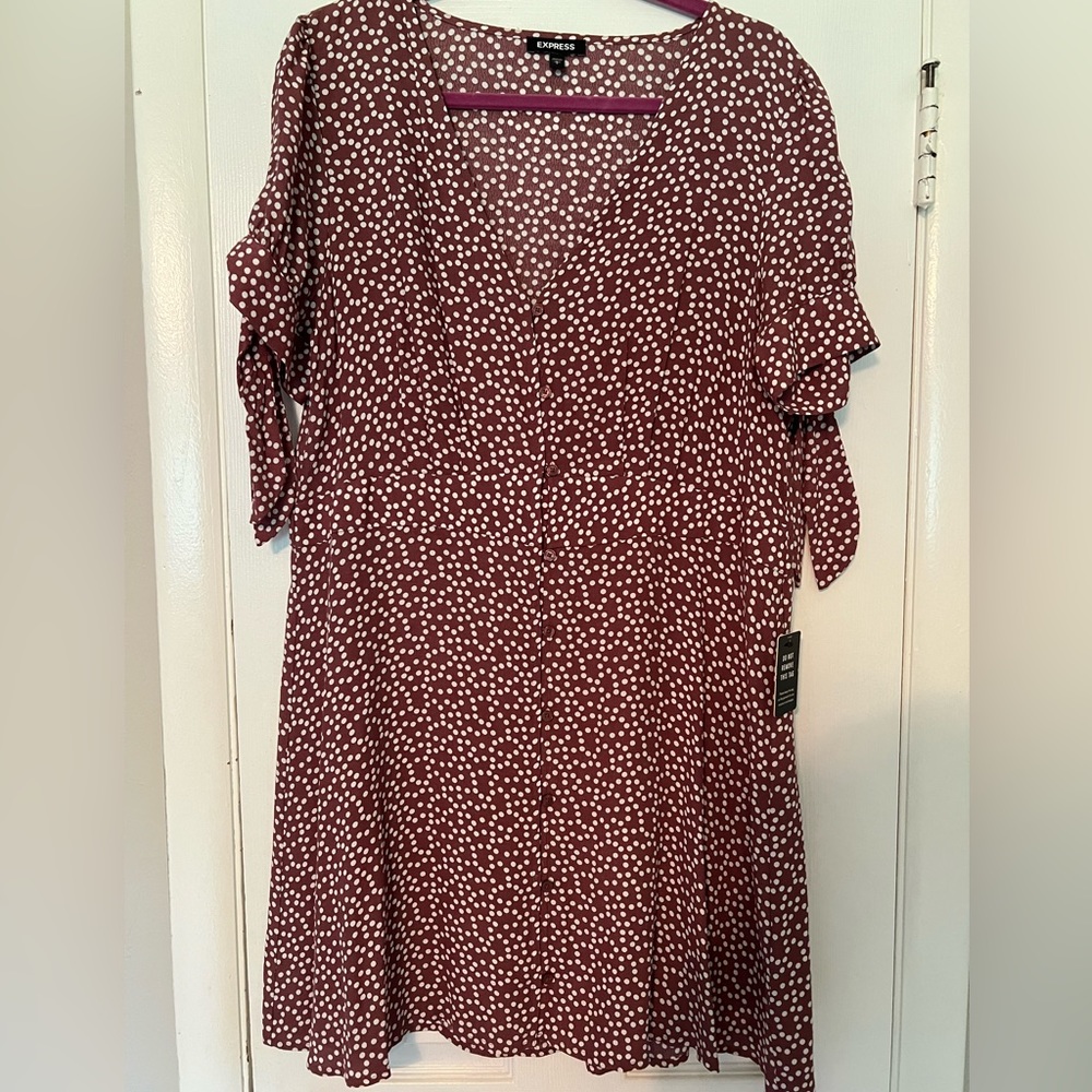 Express polka dot mauve dress